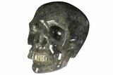 Carved, Grey Smoky Quartz Crystal Skull #151211-2